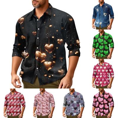 Men'S Casual Loose Fitting Long Sleeved Shirt Fashionable Lapel Shirt Top