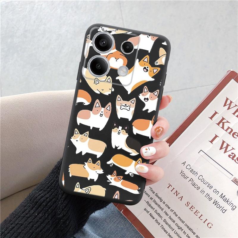 Husă de telefon din silicon moale, neagră, cu model de pisică, pentru aparatul foto Xiaomi Redmi, husă de protecție din cauciuc antișoc pentru huse Redmi Note 13 Pro 13C