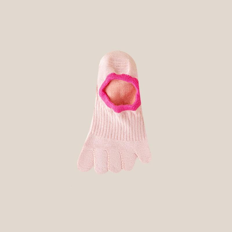 Candy Color Splicing Girls Five Finger Short Socks Women Spring Summer Thin Cotton Breathable No Show Slipper Socks Cotton Ins Split Toe Boat Socks