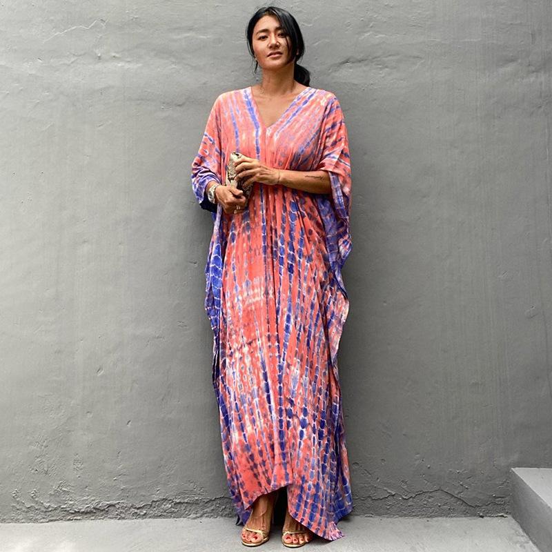 New Smudge Dress Long Skirt Beach Blouse Vacation Long Skirt Bikini Outer Swimsuit Blouse Sunscreen Suit