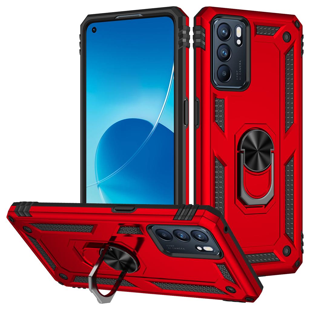 Custodia Magnetica Antiurto per Telefono per Oppo Reno 4 4F 5 2Z 5F 5Z 6 Lite F17 F19 Pro Plus A15 S A9 2020 A95 5G Supporto ad Anello Cover Posteriore