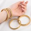 Elastic Stainless Steel Bangle Flex Snake Chain Cuff Bracelet Gold Plated Thick Wide Bracelet Wristband Trend Jewelry Women Gift