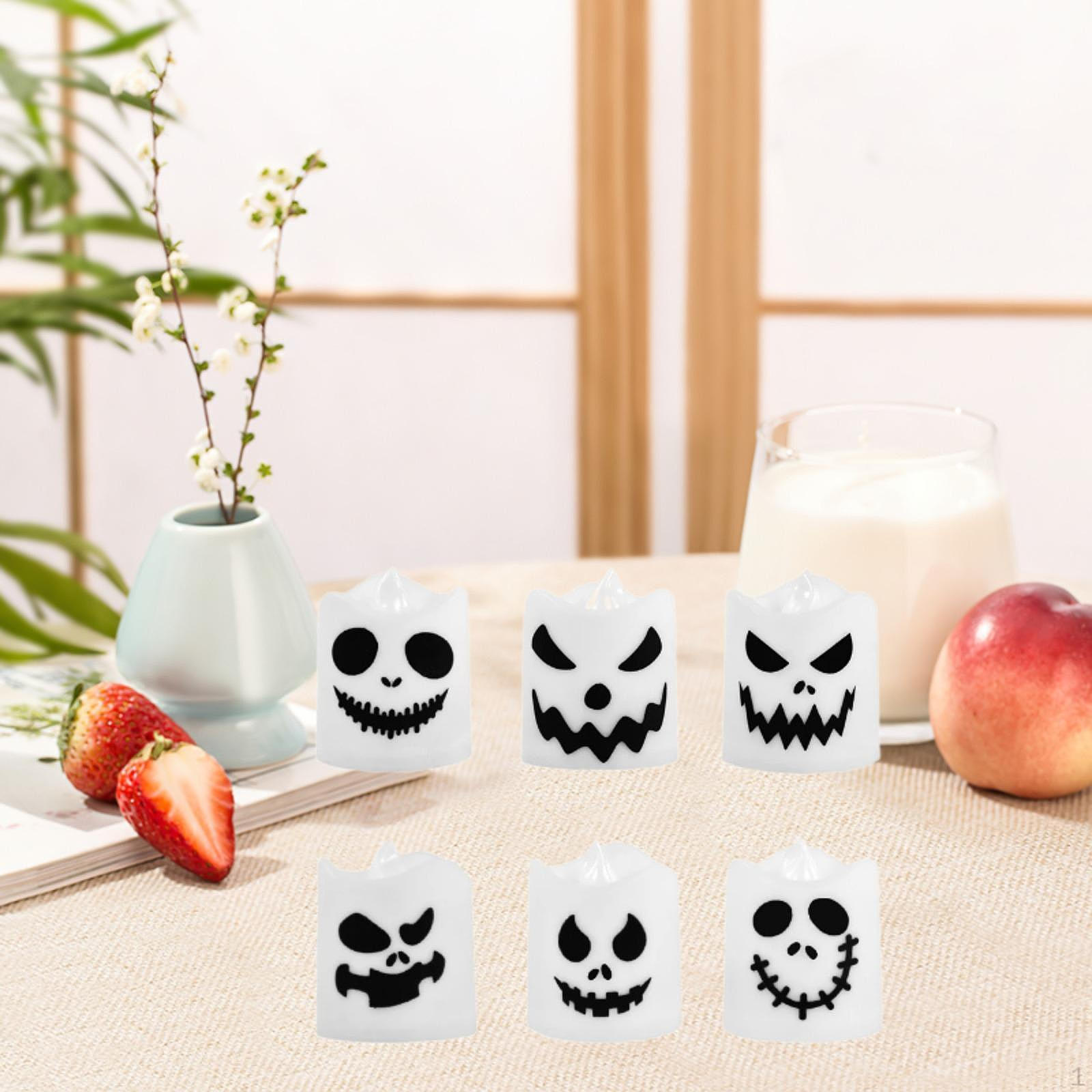 

Подсвечники-призраки на Хэллоуин, искусственные свечи, центральный элемент, декоративная светодиодная подсветка на осень для Евы