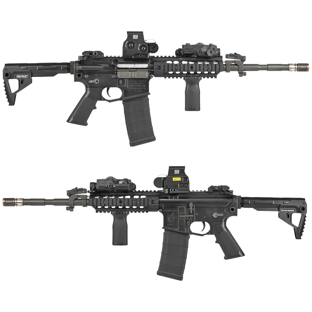 Ryohin Buhin SI Pit Stock & Buffer Tube Set for M4/M16 Series Electric Guns, Replica, CNC Aluminum Alloy, Black