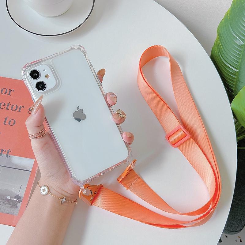 Lanyard Clear Case For iPhone 17 16 15 12 11 Pro Max 13 Mini X XS 14 Plus Crossbody Strap Belt Hard PC Acrylic Shockproof Cover