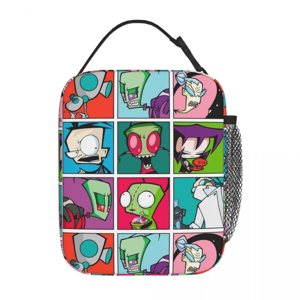 Invader Zim Charaktere Isolierte Lunchtaschen Auslaufsicherer Essensbehälter Kühltasche Brotdose Tragetasche College Outdoor Männer Frauen