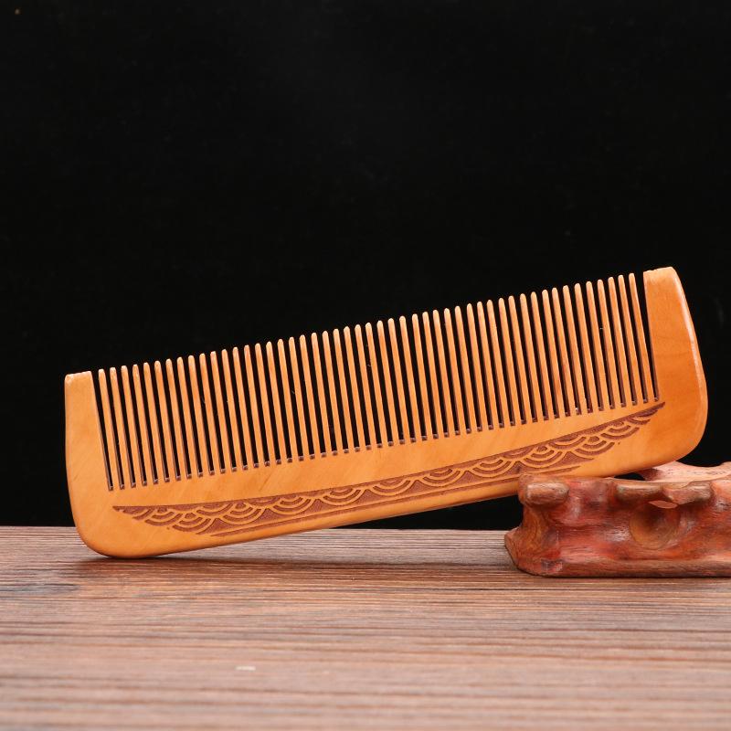 Carved Mahogany Health Massage Anti-static Comb