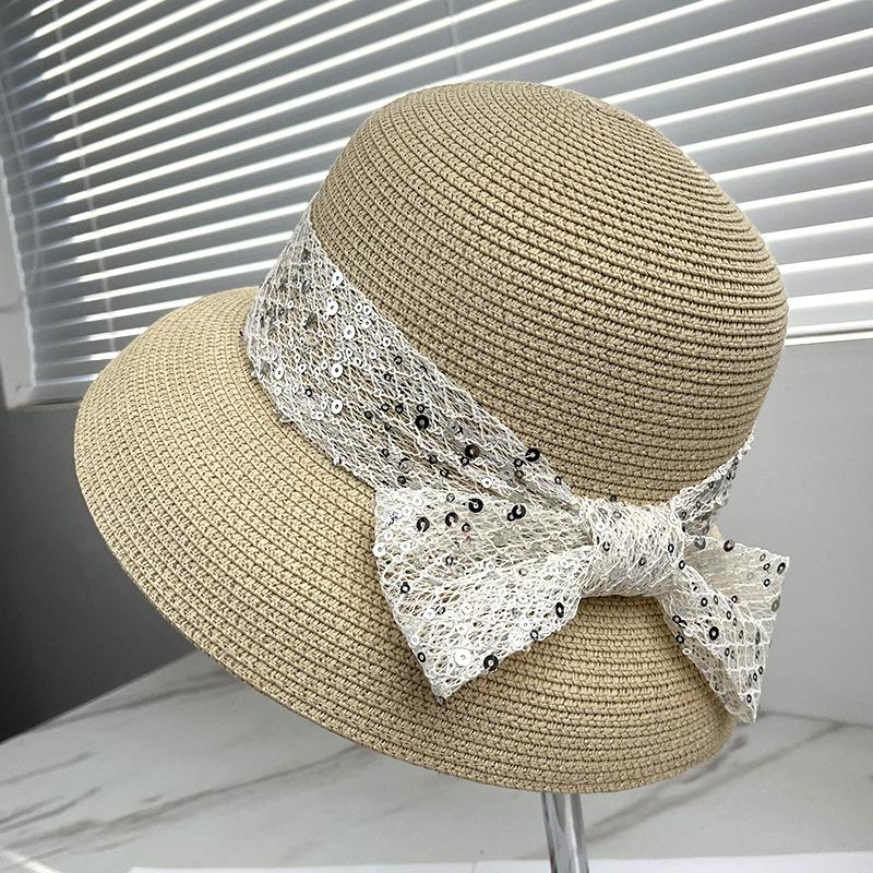 New Straw Hat Women's Spring Summer New Sweet Girl Photo Vacation Sunscreen Hat Sun Hat Seaside Straw Beach Hat