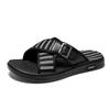 Sommer Schwarz Offene Zehen Weiche Sandalen Atmungsaktiv und Bequem Lässige Sandalen Mode Strandschuhe Hausschuhe Herrensandalen