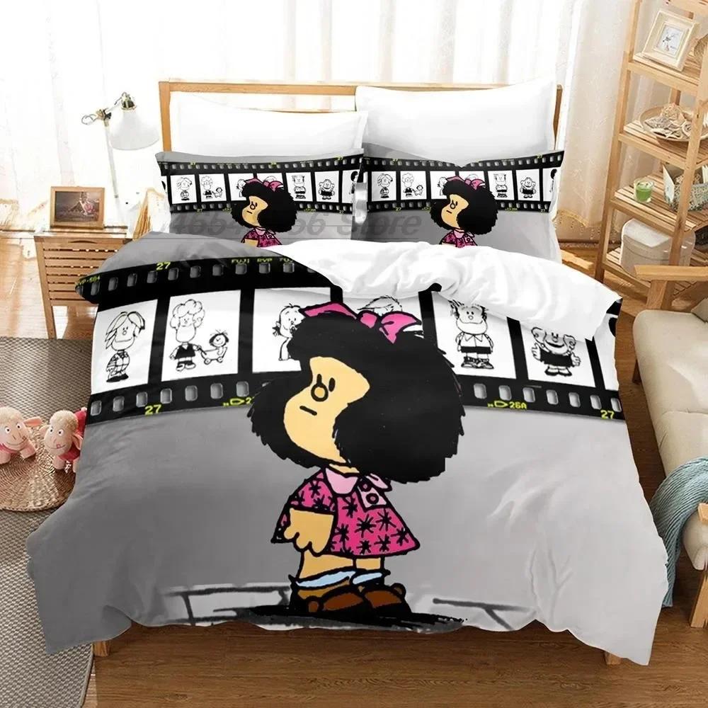 3D Pinting Anime Mafalda Printed Bed Set Duvet Cover Pillowcase Bedding Set Bed Linen Sheet Quilt Cover Full Queen King Size