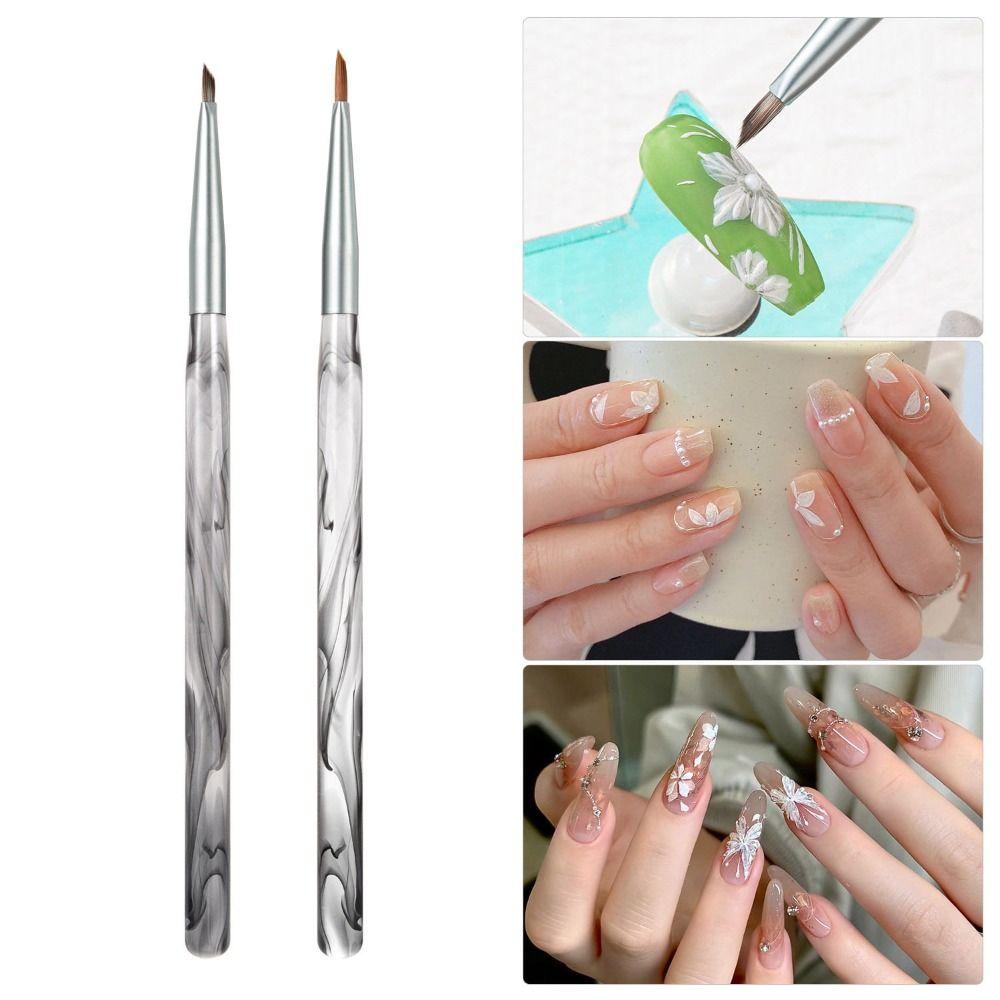 

7/9mm Triangular Painting Nail Brush French Triangle Drawing Pen Nails Art Brush Manicure Tools White 7mm
