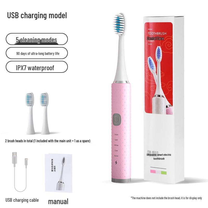 Universal Wireless Rechargeable Sonic Electric Toothbrush for Adults & Kids
