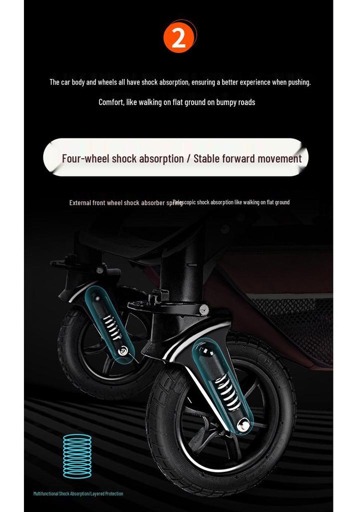 Zhi Er Le Baby Stroller: Lightweight, Reclining, Two-Way, High Landscape, Shock Absorption for Newborns