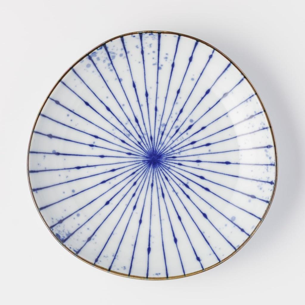 Mino Ware Dinnerware Set of Microwave and Dishwasher Made in Product Number 564612 "Fukisumi Tokusa" 5, 16.5cm Diameter, Safe, Japan,