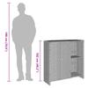 Black Storage Cabinet with Shelf 100 x 36 x 102 cm Rattan