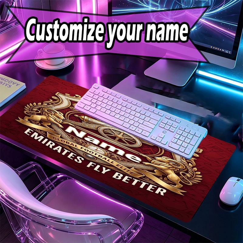 Custom Name Personalized Arsenal F.C Pattern Mousepad, Laptop PC Desk Mat, Decorative Desk Mat for Home Keyboard Pad Gift