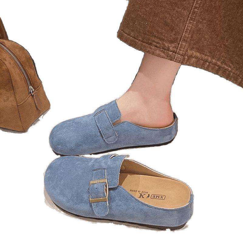 Fashion thick-soled retro bag head half slippers women's 2025 new spring and summer versatile one-pedal outer wear lazy shoes