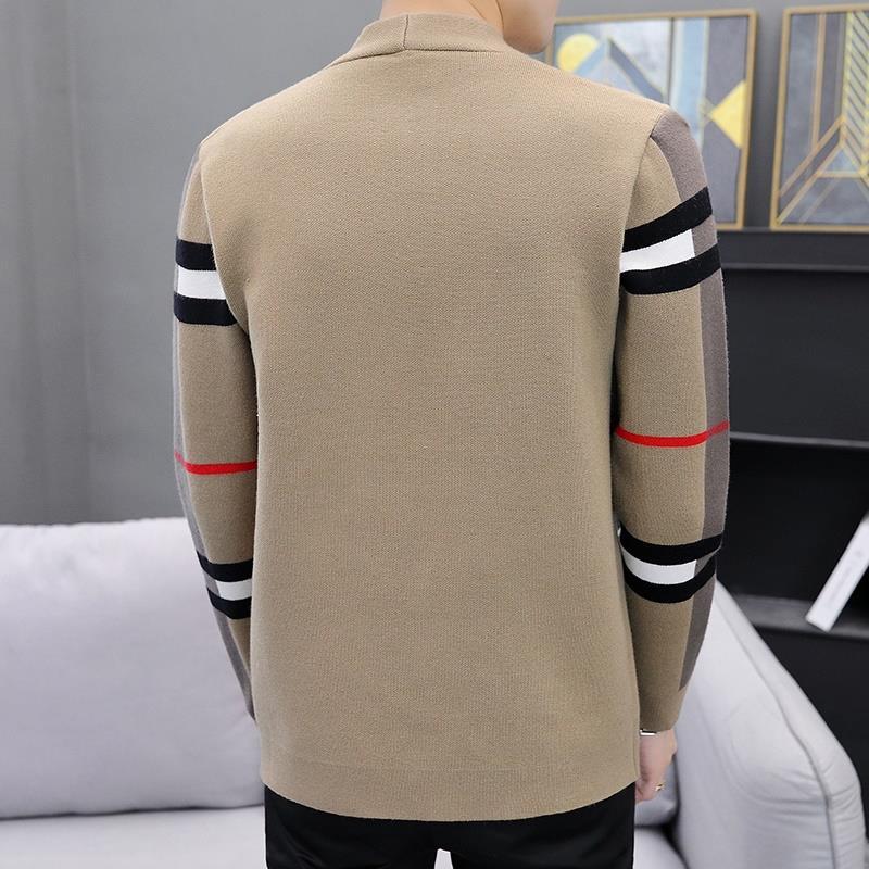 New In Autumn and Winter, Cardigan Sweater Men's Knitted Sweater, Versatile Casual Stripes Trendy and Handsome Men's Top