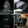OPK Brand Men's Watch Fashion Multifunctional Calendar Quartz Waterproof Luminous Steel Strap 6020
