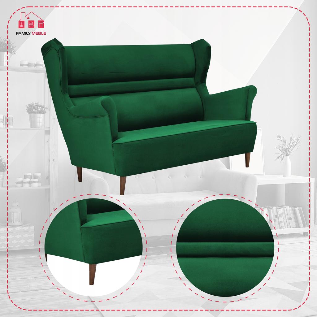 Sofa Wing Sofa Zoja Scandinavian Non-folding Family Meble Green But