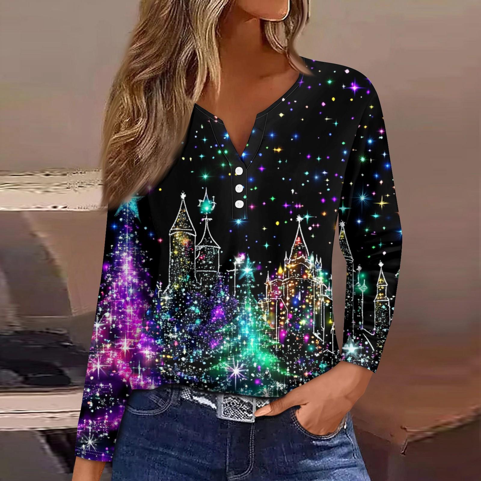 

Жен. Футболка Футболка Пуговицы Цветочный принт Длинный рукав Повседневные Выходные Мода Классический Классический V-образный вырез Обычный Топ XL