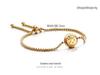 Korean Zodiac Constellations Gold Bracelet with Diamonds - Adjustable Titanium Steel Jewelry for Girls
