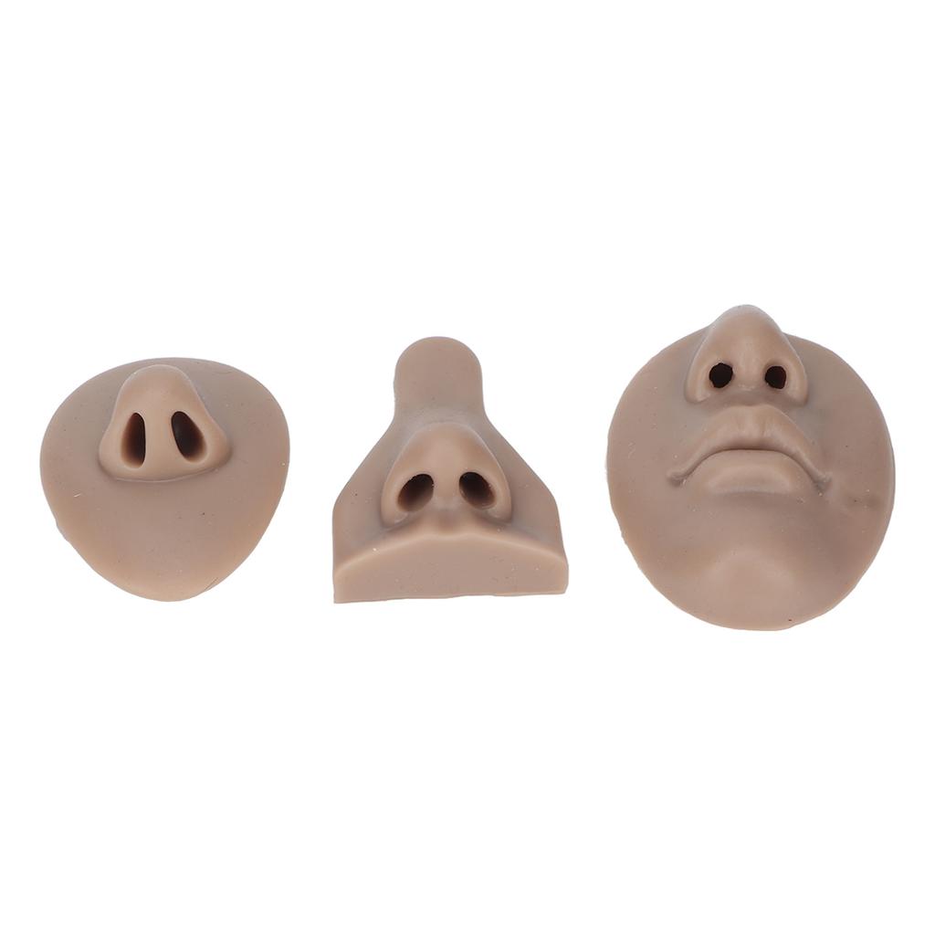 Silicone Nose Model Set Simulation 3D Soft Practice Nose Model for Nose Suture Teaching Exercise Dark Skin Color