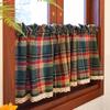 Weihnachtsrot und Schwarz Karierte Vorhänge Kurz Landhausstil Gingham Vorhang Weihnachten für Wohnzimmer Schlafzimmer Esszimmer