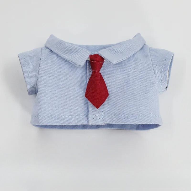 20cm Doll Clothes 17cm Labubu Clothes Shirt Tie and Trousers Set Mini Plush Doll'S Outfit Clothing Dolls Accessories