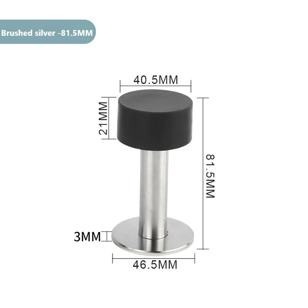 Stainless Steel Rubber Door Stop Non Punch Door Holder Door Stopper Floor Wall Mounted Nail-free Doorstop Door Hardware Accessor