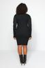 Women's Plus Size Dress New Season Fashion Black Turtleneck Knitwear Dress