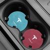 Leather Car Water Coaster Non-Slip Mat Car Bottle Holder Insert Pad For Tesla Model S Model X Model Y Cybertruck Model 3 Model Y