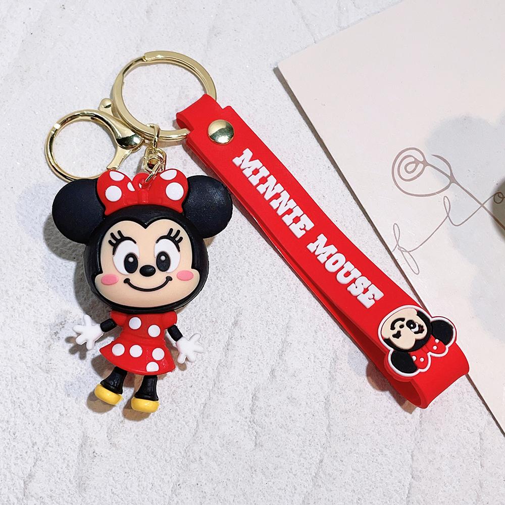 Disney Minnie Mouse Heart Pendant Keychain Mickey Mouse Heart Valentines Day Gift Travel Backpack Accessory Charm