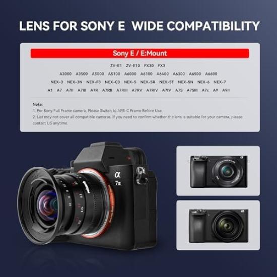 PERGEAR 12mm F2 II Wide Angle Prime Lens Manual Focus 230g Compact and Lightweight Click Aperture Design 9 12 Elements Beautiful Bokeh APS-C Groups,