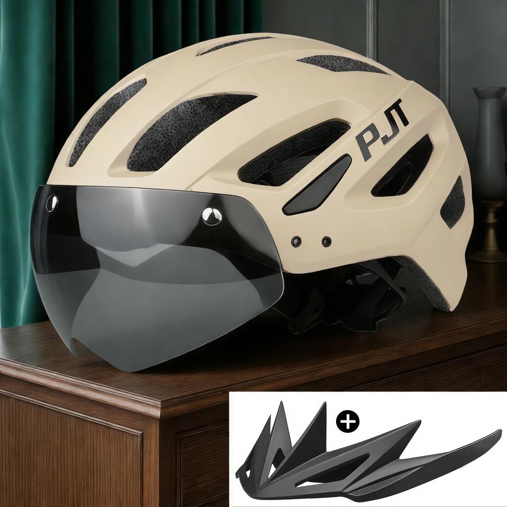 Pjt New Cycling Helmet Light Road Mtb Mountain Bike Bicycle Goggles / Sun Visor Helmet L For Men Women Sun Visor Bicycle Helmet