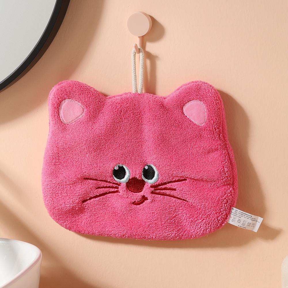 

Подвесное мультяшное утолщенное быстросохнущее кухонное полотенце для рук cat розовый