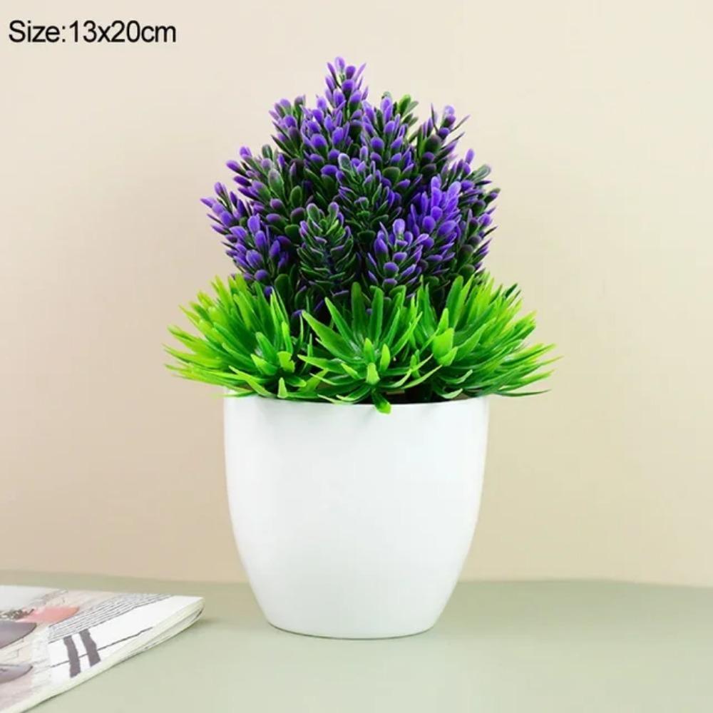 Plante Artificiale la Ghiveci Bonsai Verde Copac Mic Plante Iarbă Ghiveci Ornament Flori Artificiale pentru Decor Grădină Nuntă Petrecere Iederă