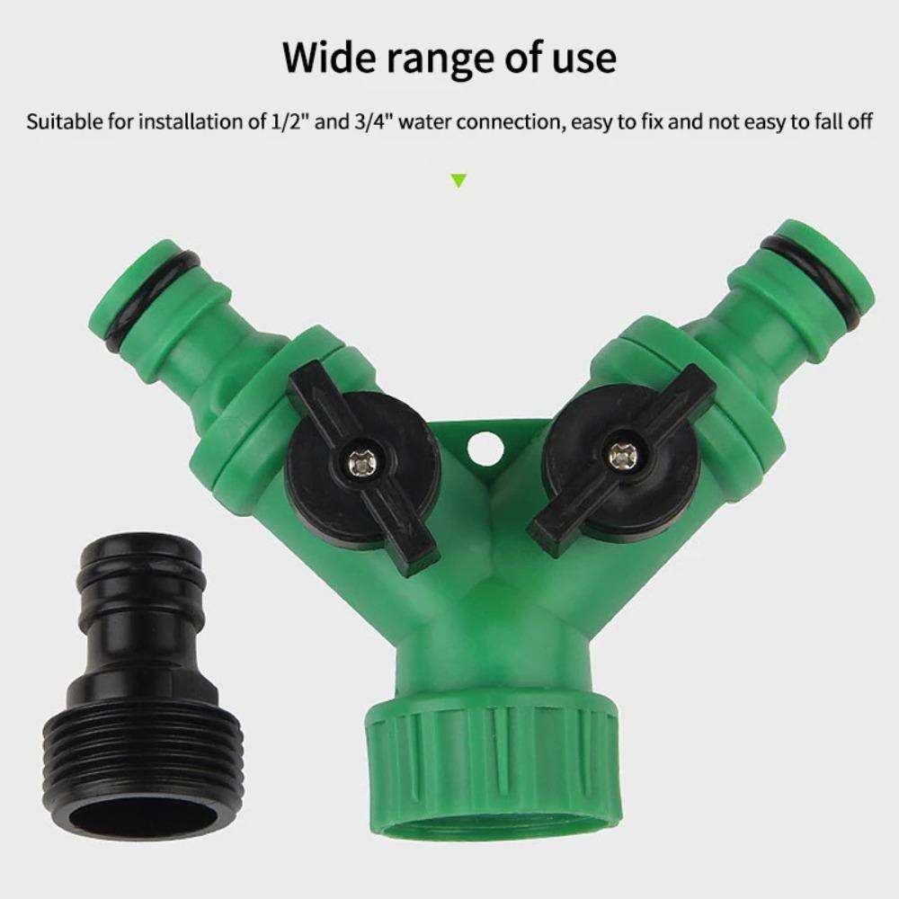 1/2" 3/4" Tap Connector Adapter Y-shaped Garden Irrigation Splitter Valve Watering Equipment