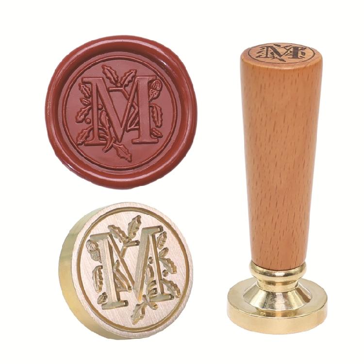 Brass Wax Seal Stamp Ergonomic Wood Handle for Personalizing Stationery and Card Making 1PC