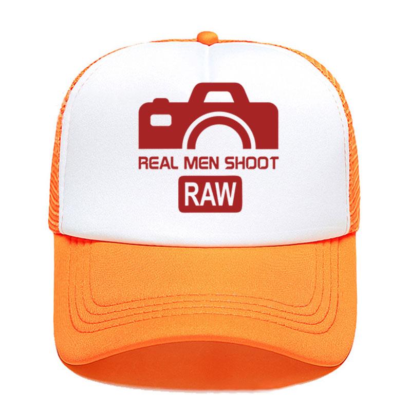 Real Unisex SHOOT RAW Summer Cap Mesh Hats For Unisex Women Casual Hats Hip Hop Baseball Caps Funny Photographer Adjustable Visor Cap