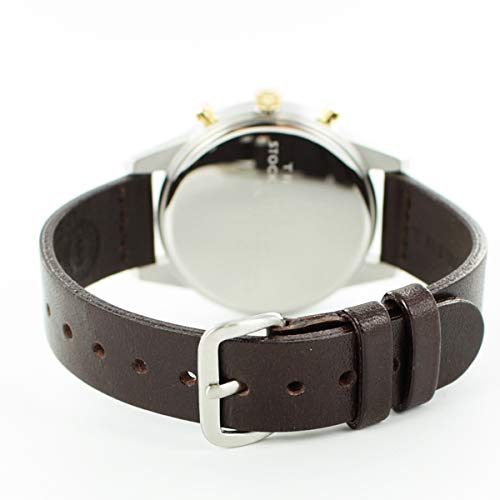 TRIWA Women's Scandinavian Brand AQUATIC NIKKI Dual Time Watch, Organic Leather, Smoky Gray and Dark Brown, NKST103-SS010412 [Parallel Import]