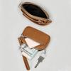 1Pcs Portable Pu Leather Women Mini Wallet Storage Bag Solid Color Students Coin Purse Large Capacity Zipper Wrist Key Bag
