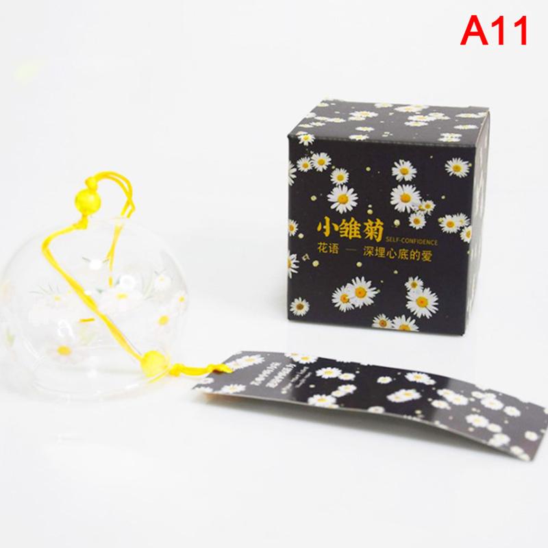1Pc 1Pc Kreative Japan Stil Hibiscus Decor Muster Glas Hängen Windspiel
