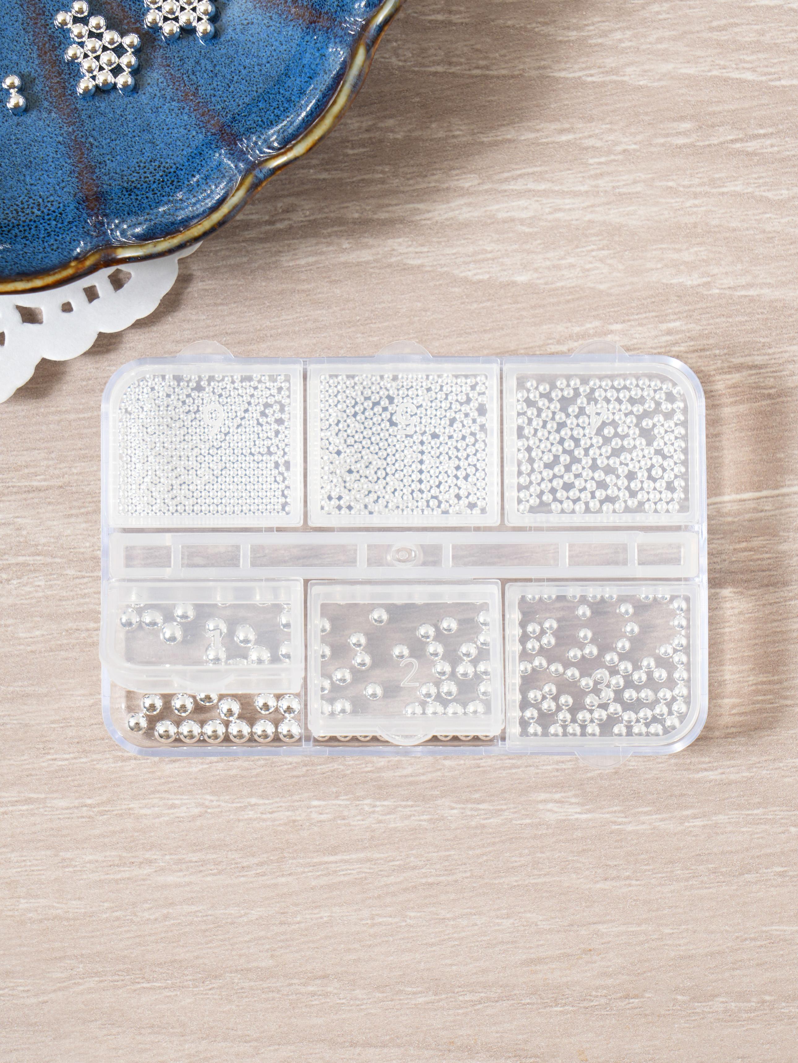 6-Type Metal Ball Nail Art Charms Set 1ea