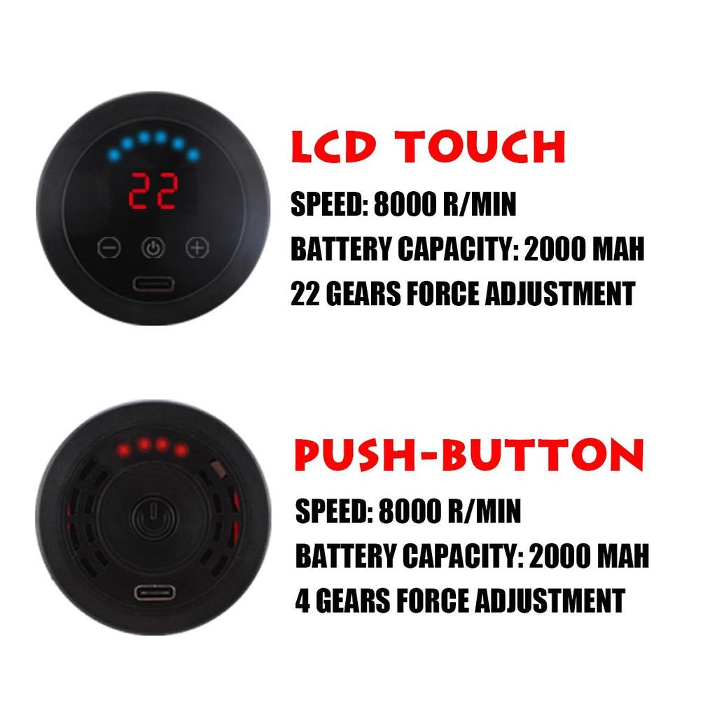 8000R/Min 4-kops elektrische massagepistool LCD-touch sportfasciapistool 22/4 versnellingssnelheid diepe weefselspierontspannende spiermassager