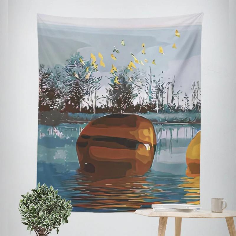 Gobelin dekoracyjny „Odbicie krajobrazu” Dekoracja ścienna do domu Biuro Salon Gobelin