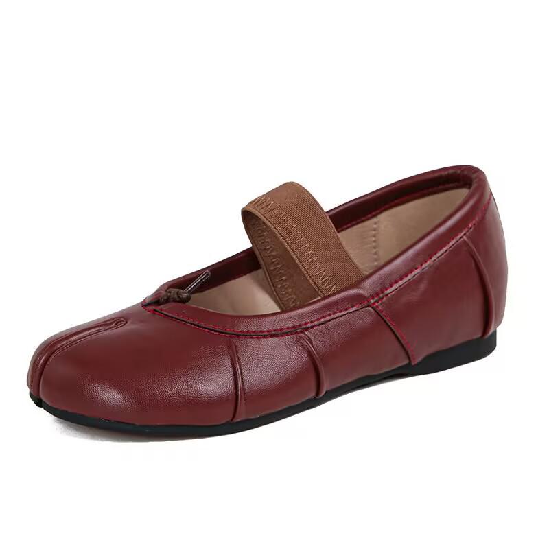 Spot Women's 2024 New Pleated Split-Toe Ballet Flats with Bow
