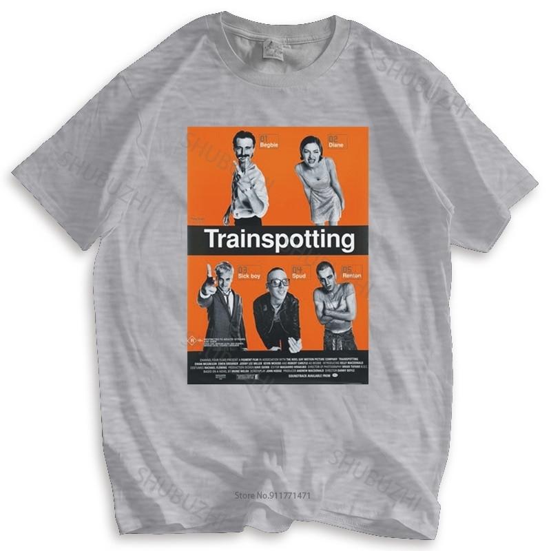 Fashion brand t shirt mens loose Trainspotting Tshirt Design British popular black comedy unisex fitted cotton tshirt for boys S