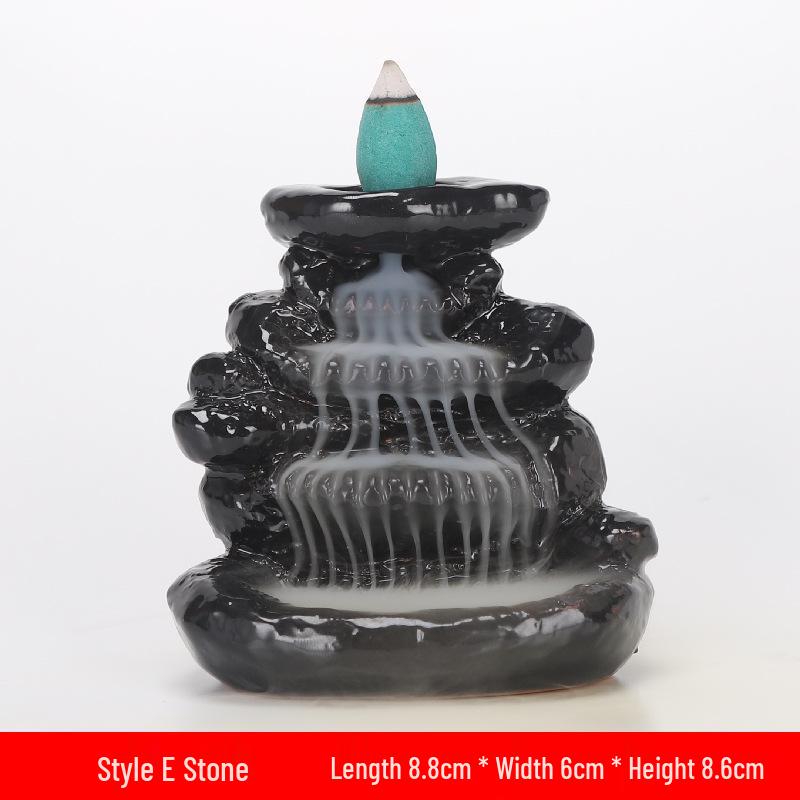 Multiple Styles Ceramic Backflow Incense Burner for Home, Office, Tea Room, with Backflow Incense Cones