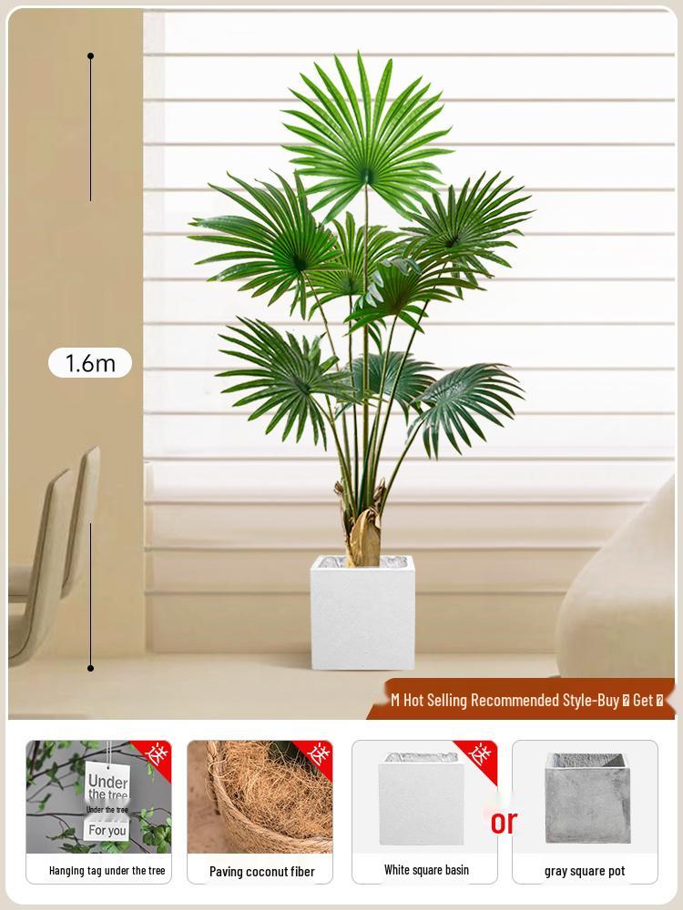 Large Luxury Faux Livistona Flower: Indoor Green Plant Floor Decoration
